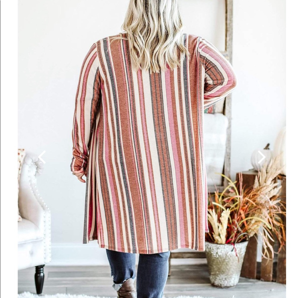 Rust Colored Striped Duster - image 1